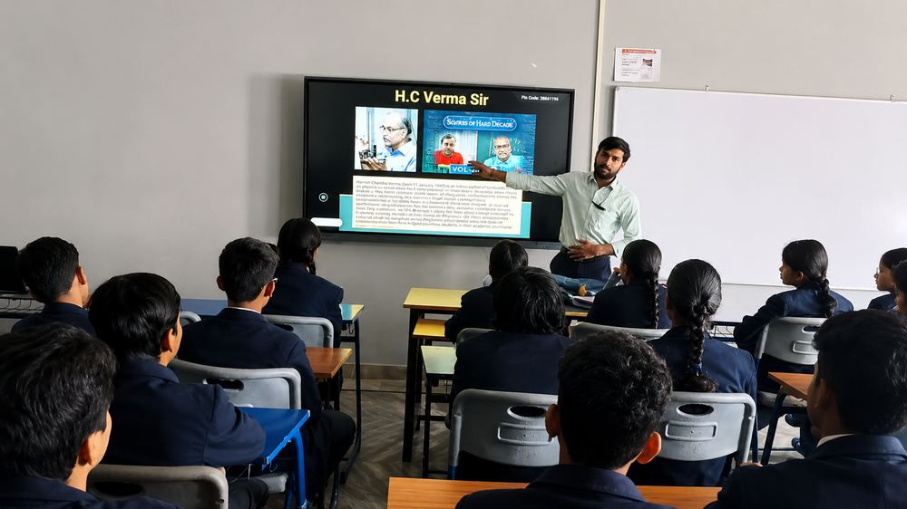 H.C. Verma Sir presentation to students